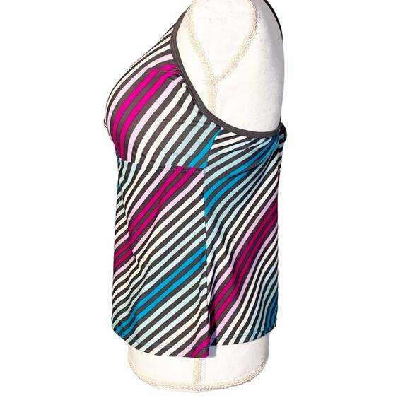 Free Country Blue Striped Swim Tank Top XL - Picture 4 of 8